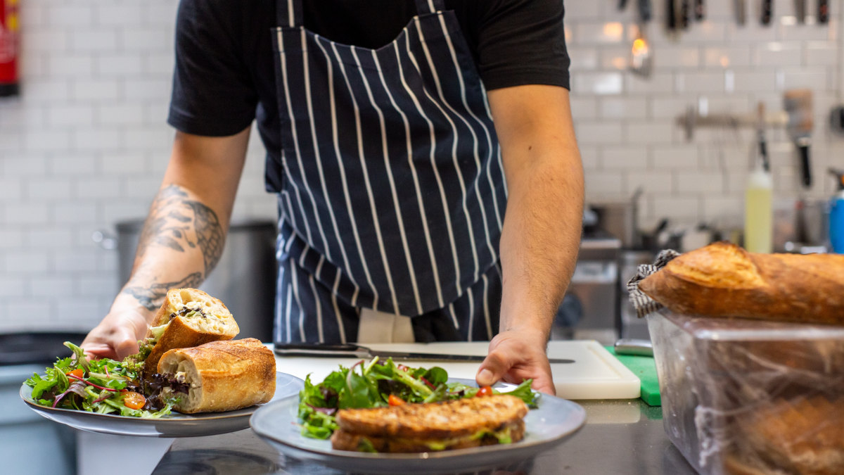 preparing sandwiches